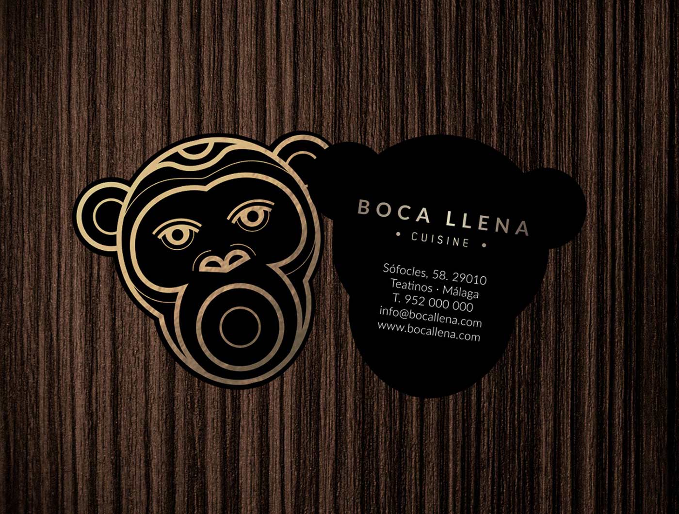 Impresión de tarjetas de lujo con estampación dorada y troquel para restaurantes
