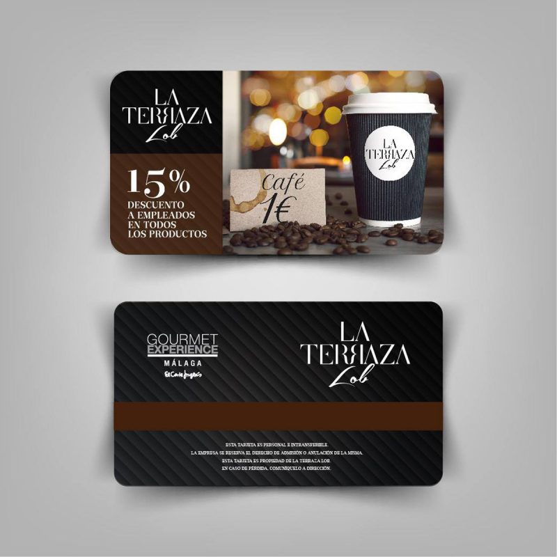 Tarjeta de fidelización para clientes de la terraza lob