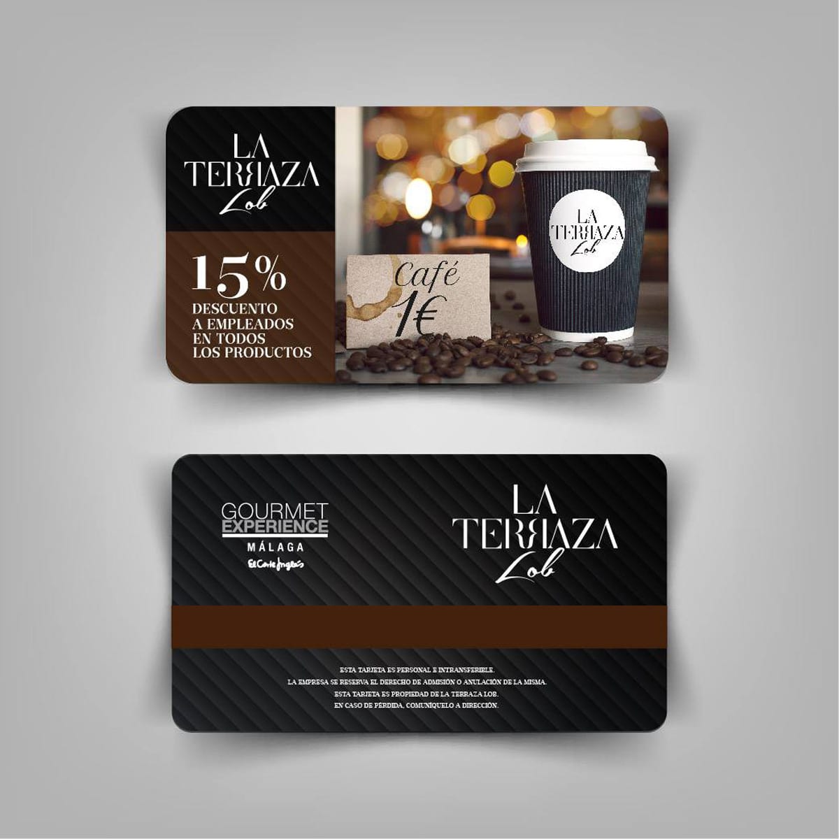 Tarjeta de fidelización para clientes de la terraza lob