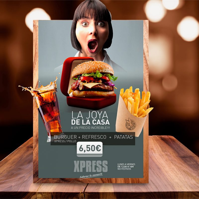 restaurante Xpress, campaña creativa para carteles exteriores del local
