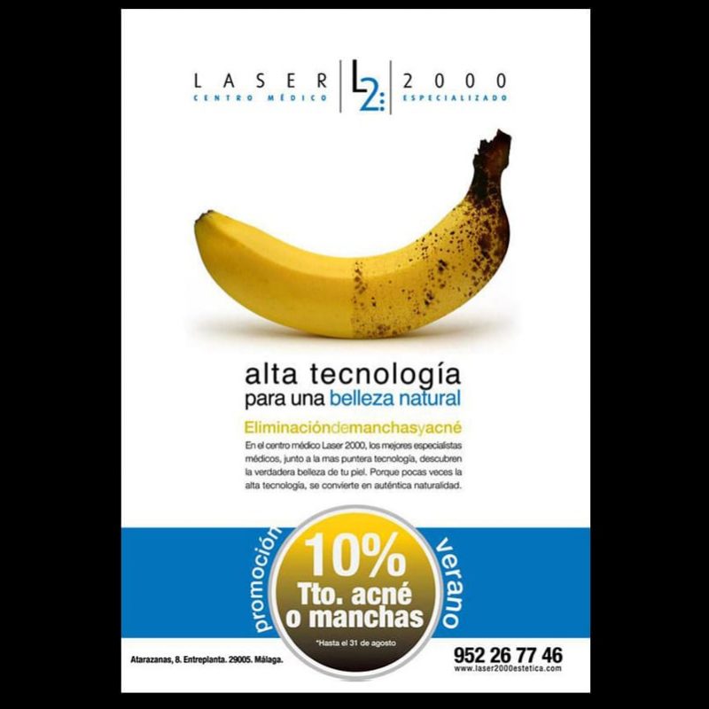 diseño de anuncio creativo platano