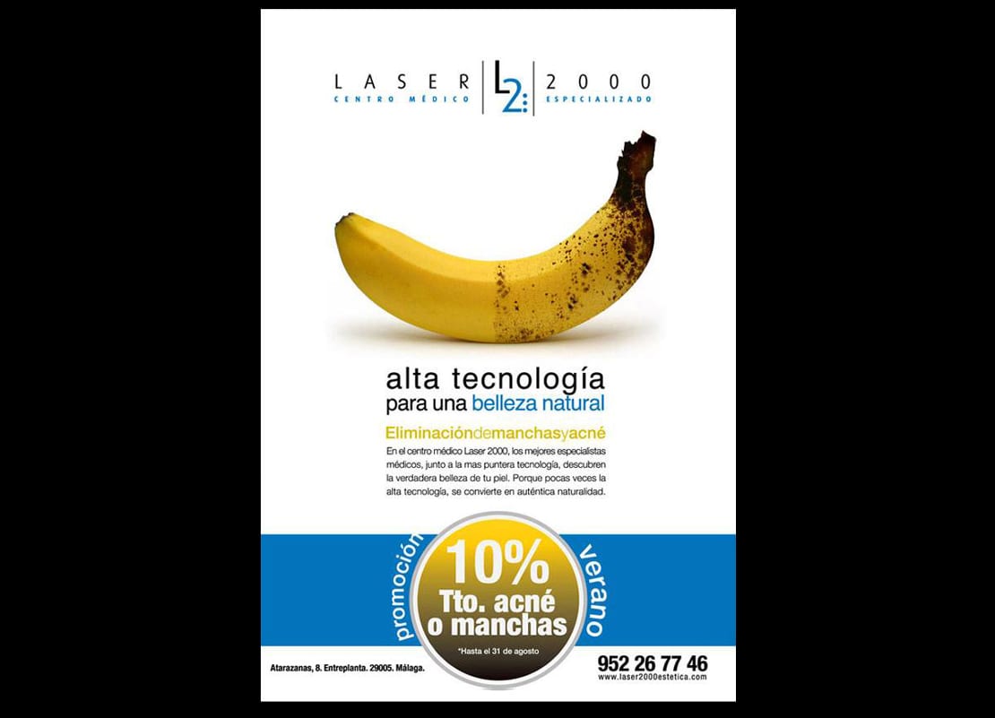 diseño de anuncio creativo platano