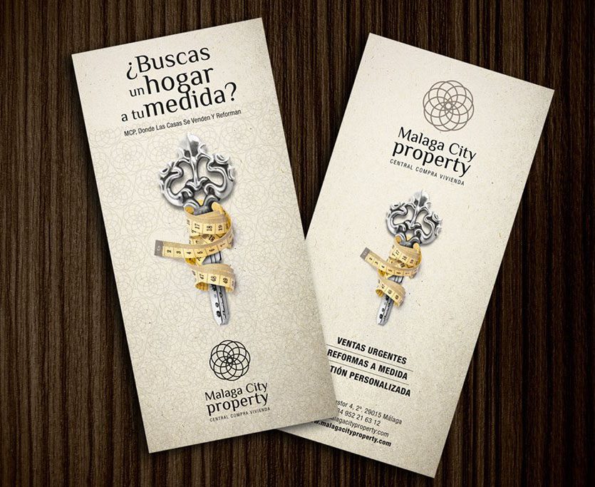 DISEÑO DE LOGOTIPO Y FLYER CORPORATIVO PARA INMOBILIARIA MÁLAGA