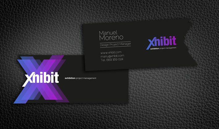 Diseño de tarjeta de visita en color negro