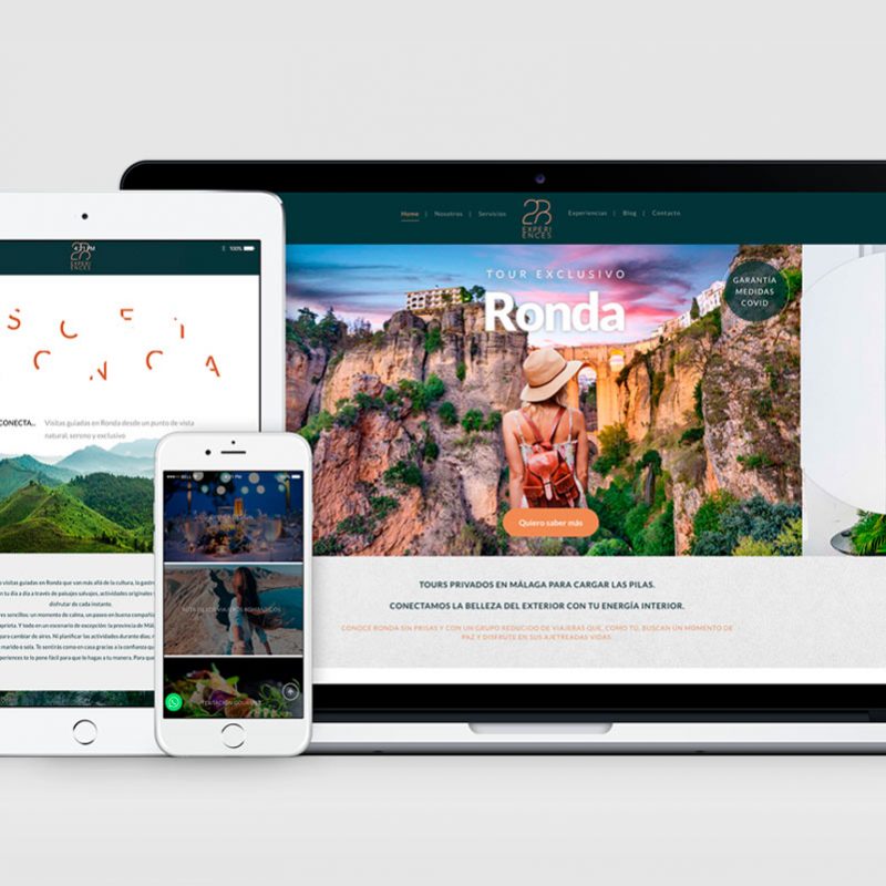 2BMÁLAGA DISEÑO WEB PARA EXPERIENCIAS EN VIAJES