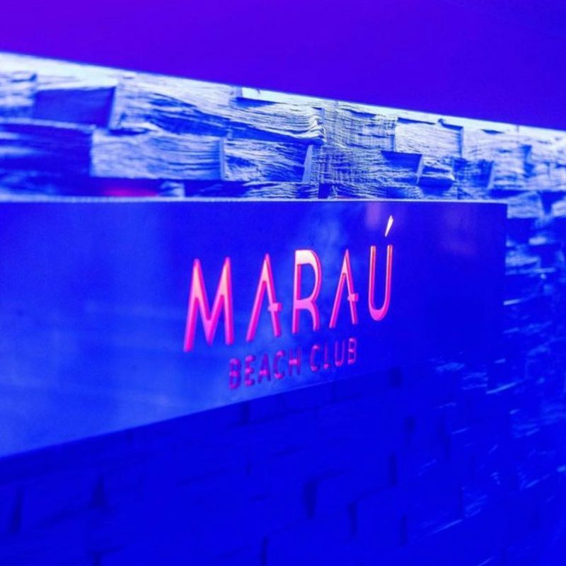 Marau, Almería, Beach club, Diseño de logotipo aplicado a tarjeta de visita