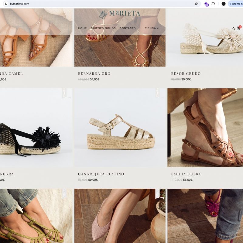 BYMARIETAMÁLAGA DISEÑO DE TIENDA ONLINE ZAPATERIA