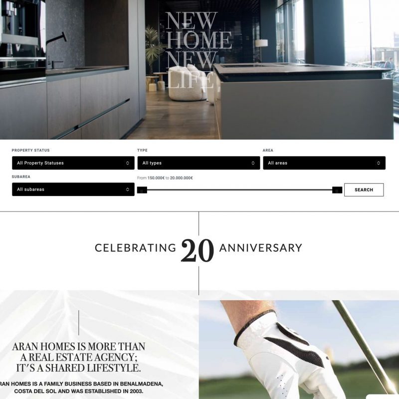 ARAN HOMESMÁLAGA DISEÑO WEB INMOBILIARIA